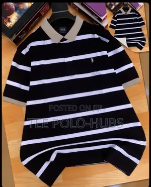 Men's Classic Fitted Navy Blue/White Striped L and Xl