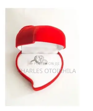Adjustable Trendy Silver Square Diamond Proposal Ring With Red Case