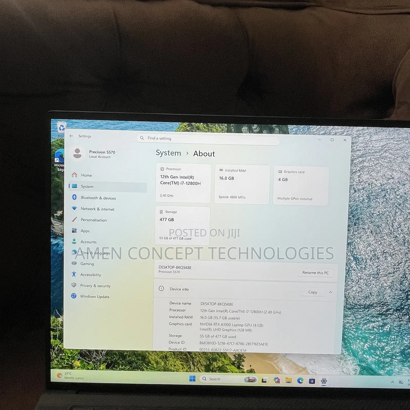 Laptop Dell Precision 5570 32GB Intel Core i7 SSD 512GB