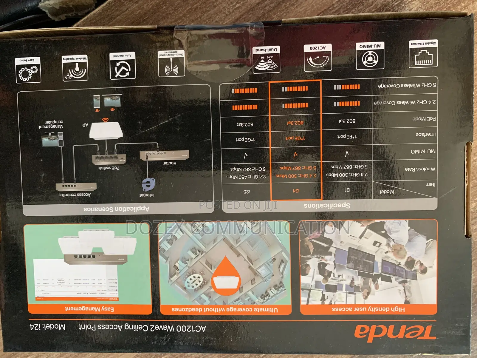 Tenda I24 Ac1200 Wave2 Gigabit Ceiling Access Point