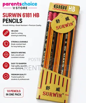 Surwin 6181 Hb Pencils (X5 Packs) -50pcs