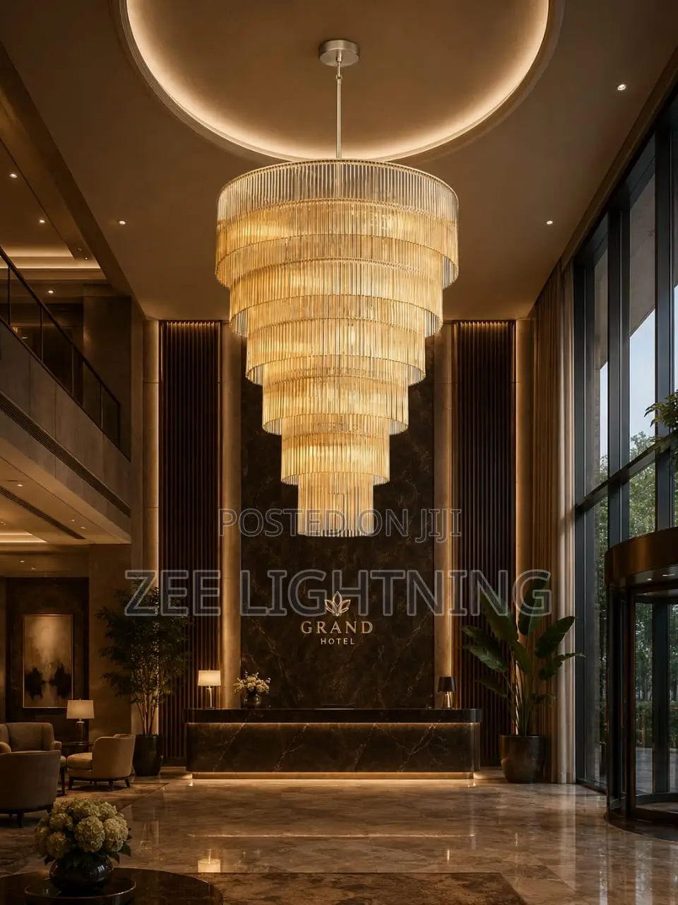 Crystal Gold Body Chandelier (Size 800mm)