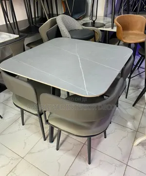 4-Seater Space Saver Marble Top Dining Set