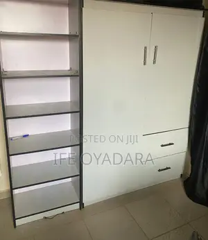 Double Door Wardrobe With Side Shelf