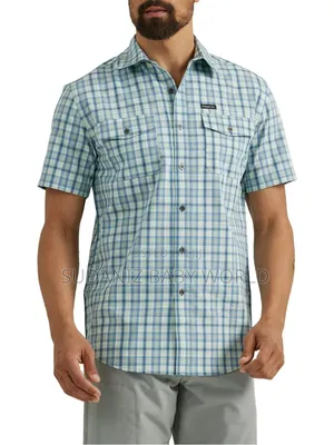 Wrangler Men Outdoor Short Sleeve Utility Shirt With Moisture Wicking