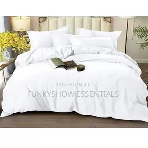 Luxury Plain White 4x6 Bedsheet With 2 Pillowcase