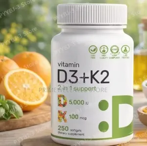 Vitamin D3+ (2 in 1 Support) D3 5000iu + 100mcg 250 Soft Gel