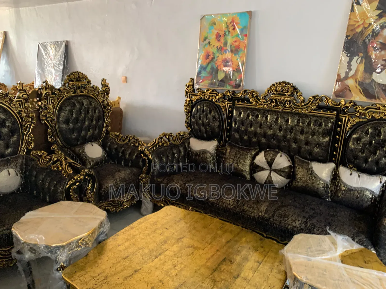 Luxury Royal Egyptian Sofa With Fabrics Material
