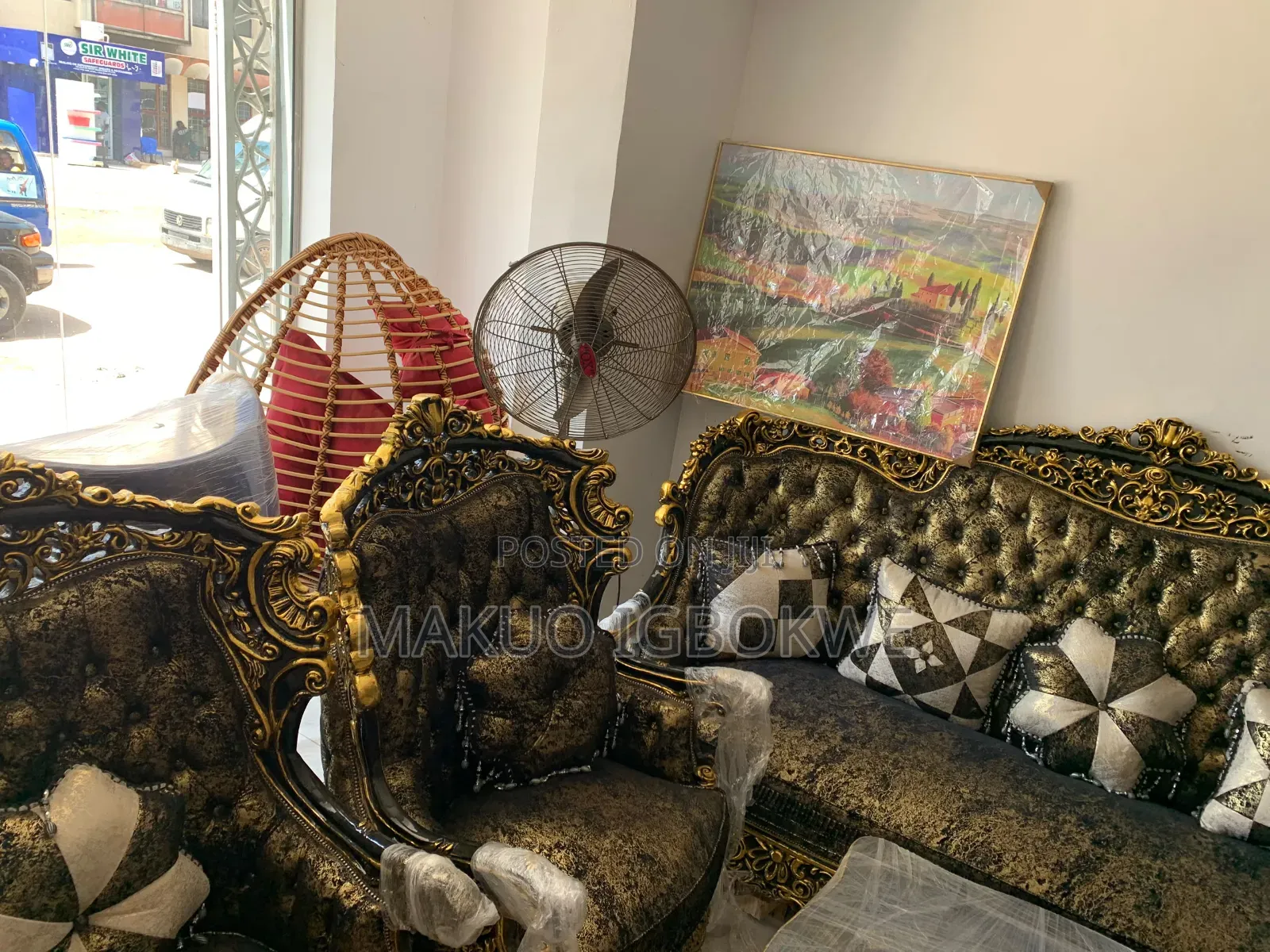Luxury Royal Egyptian Sofa With Fabrics Material