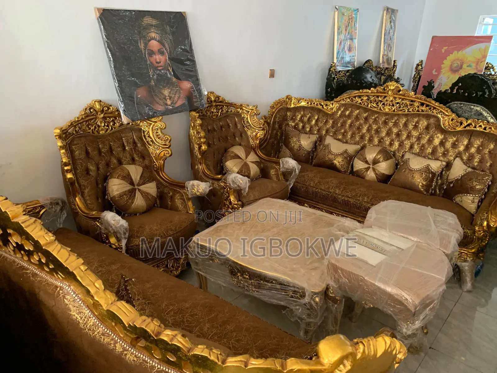 Luxury Royal Egyptian Sofa With Fabrics Material