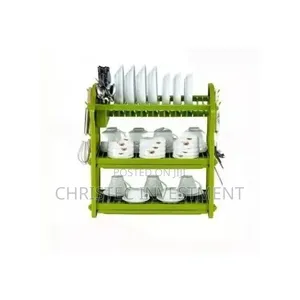3 Tiers Plastic Plate Rack Dish Drainer Dish Storage