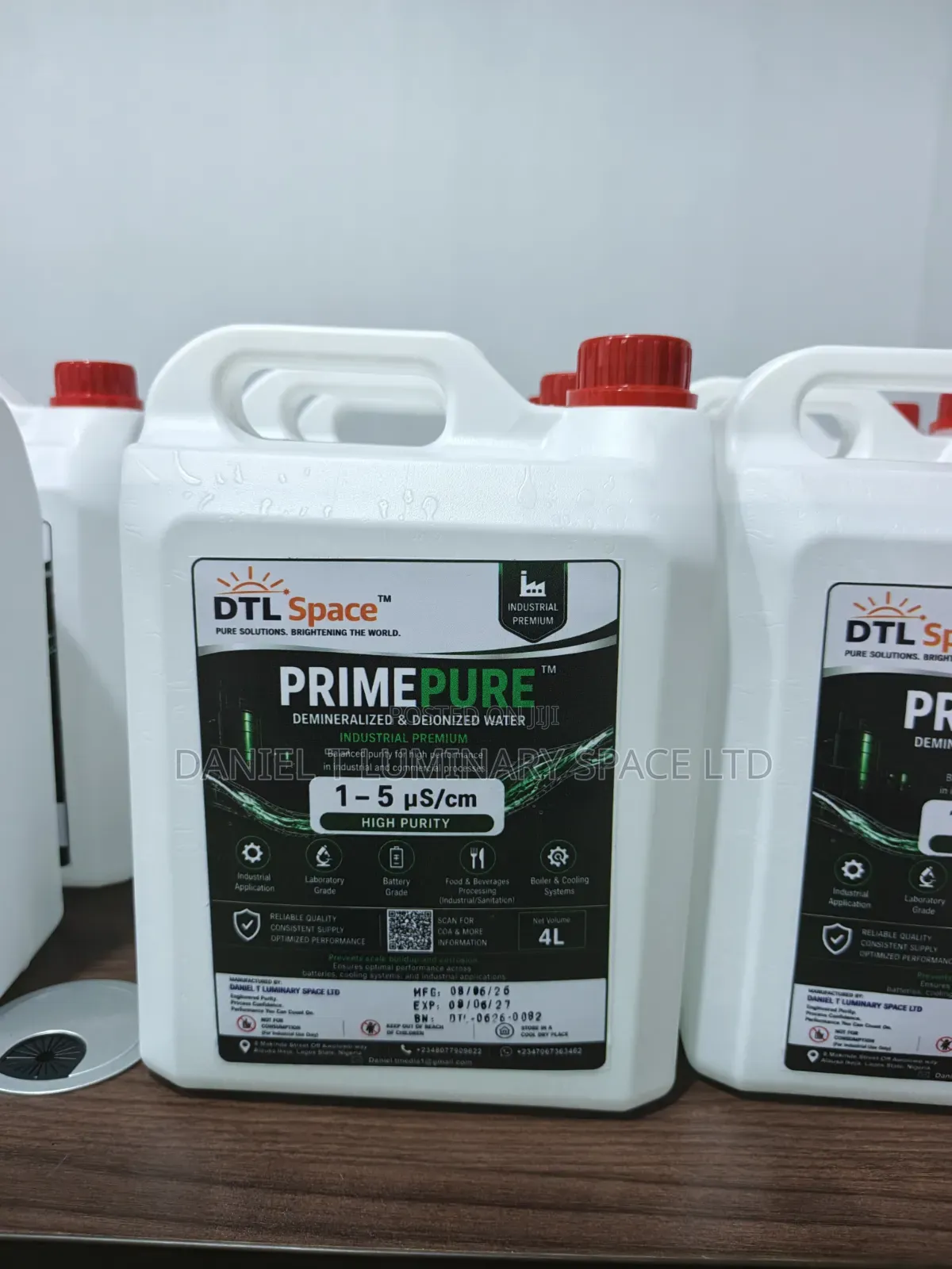 Lab Grade Dm Water – Deionized Distilled Water for Experiments (4l)