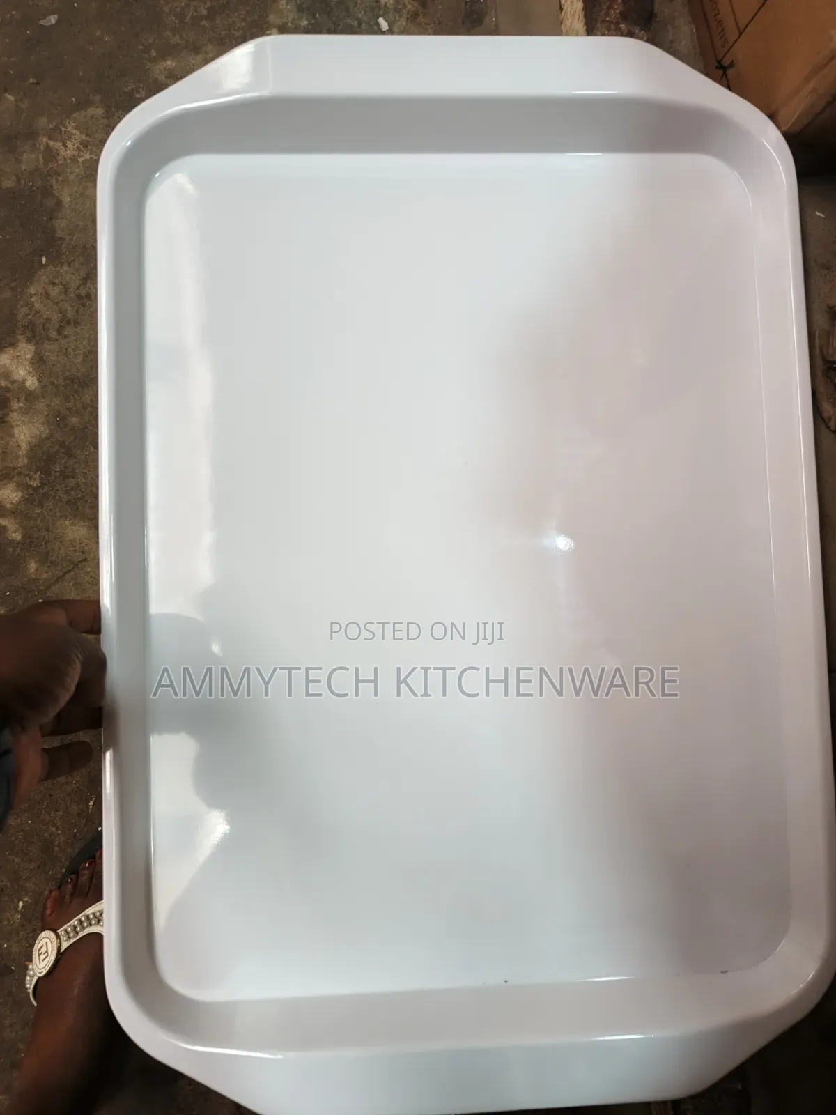 High Quality and Heavy Melamine Serving Plain White Tray