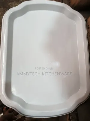 Heavy Durable Rectangular Shape White Serving Tray
