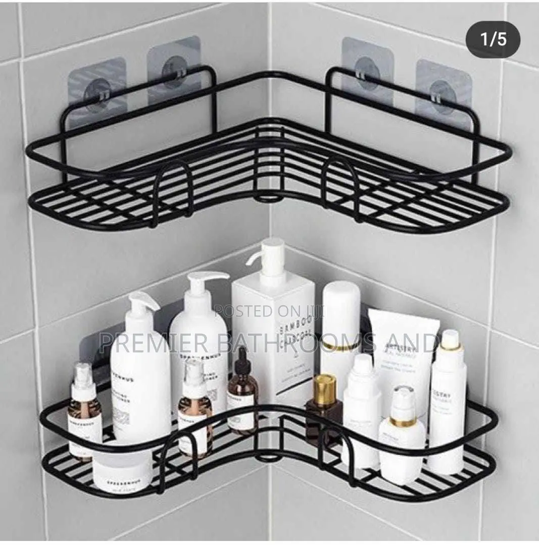 Bathrooms Angle Shelf Black