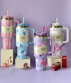 Flowered Stanley Quencher Tumbler