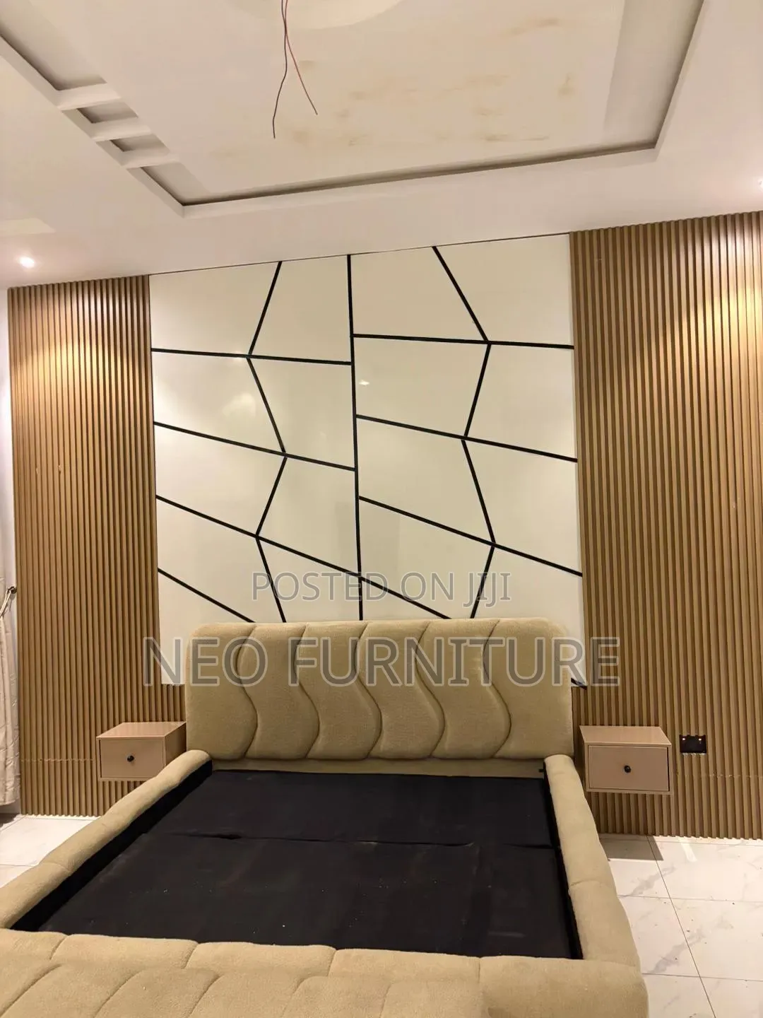 Bedframe With Wall Slats