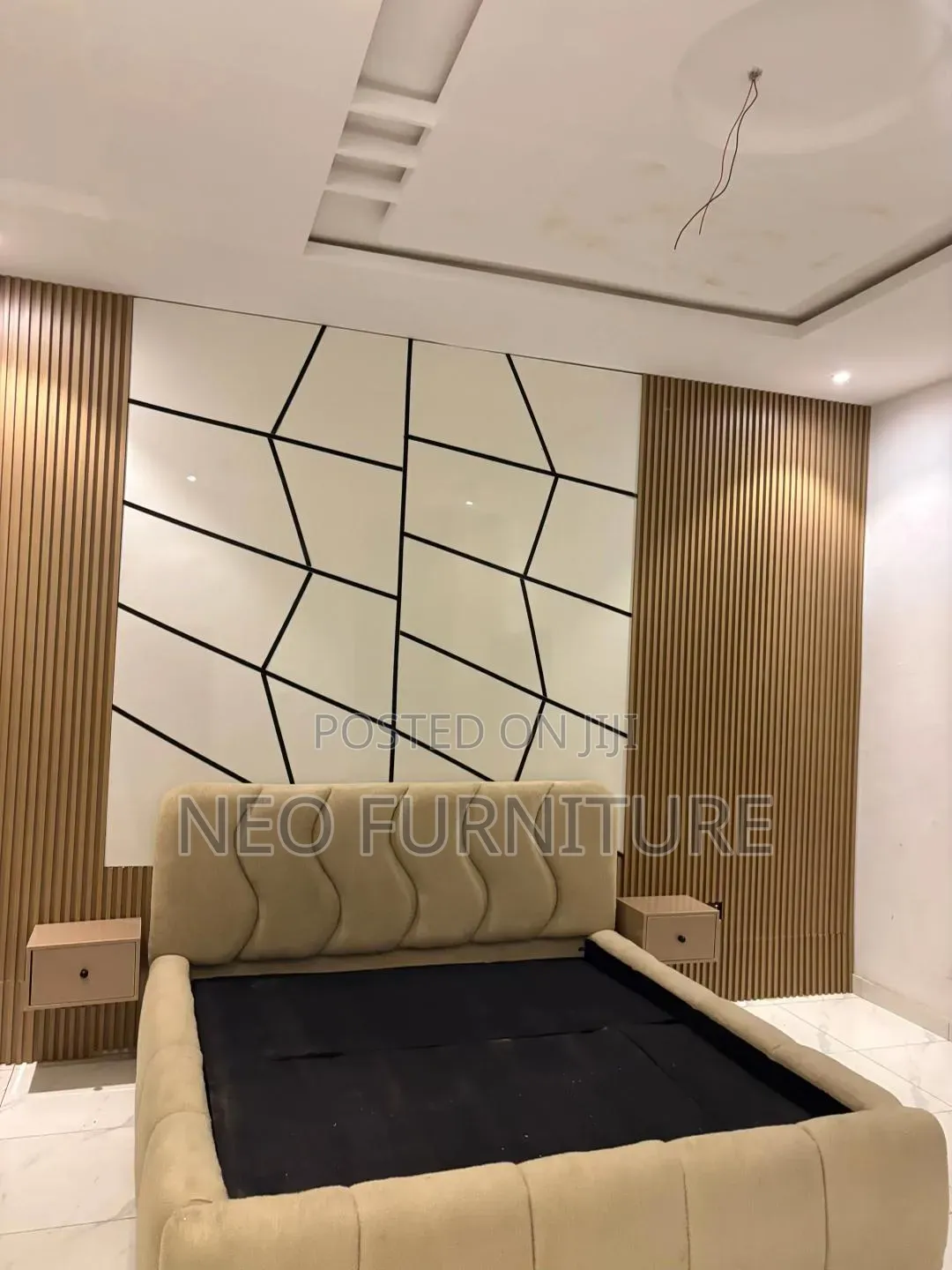 Bedframe With Wall Slats
