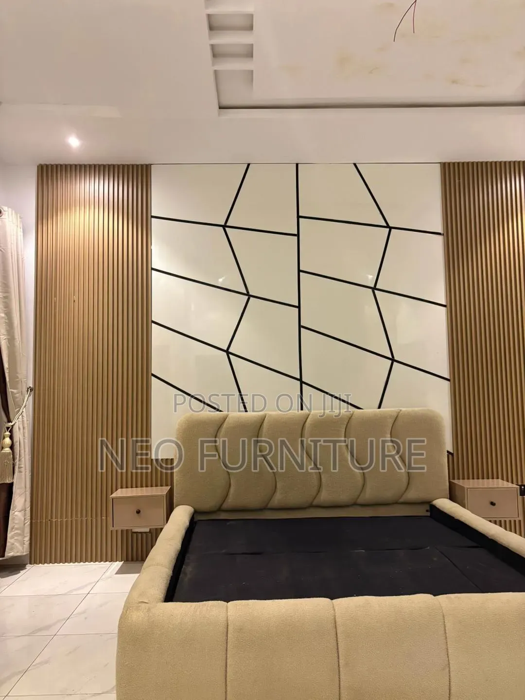 Bedframe With Wall Slats