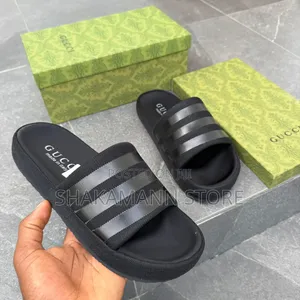Original Gucci Slides Beige and Black