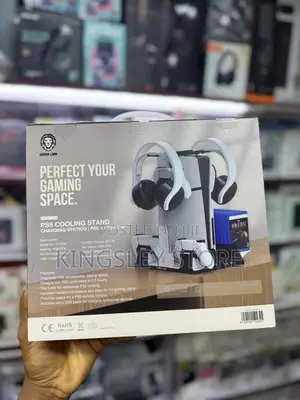 Green Lion Ps5 Cooling Stand Charging Station - White