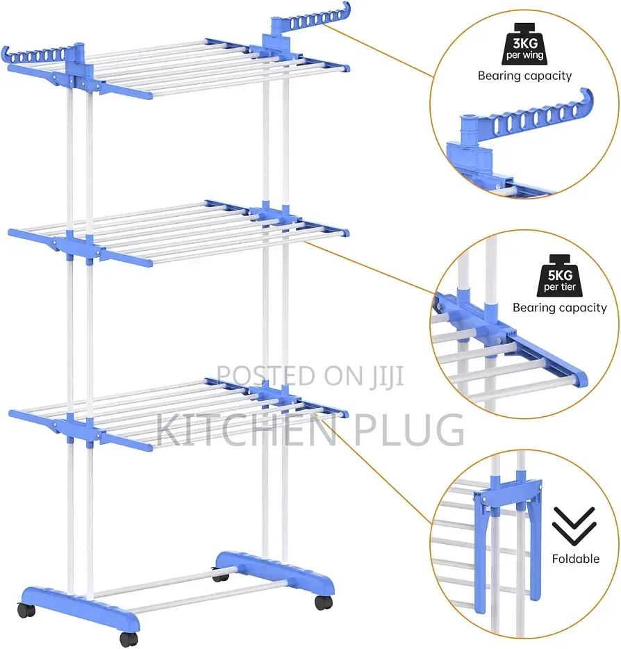 3-Tier Foldable Clothes Drying Rack