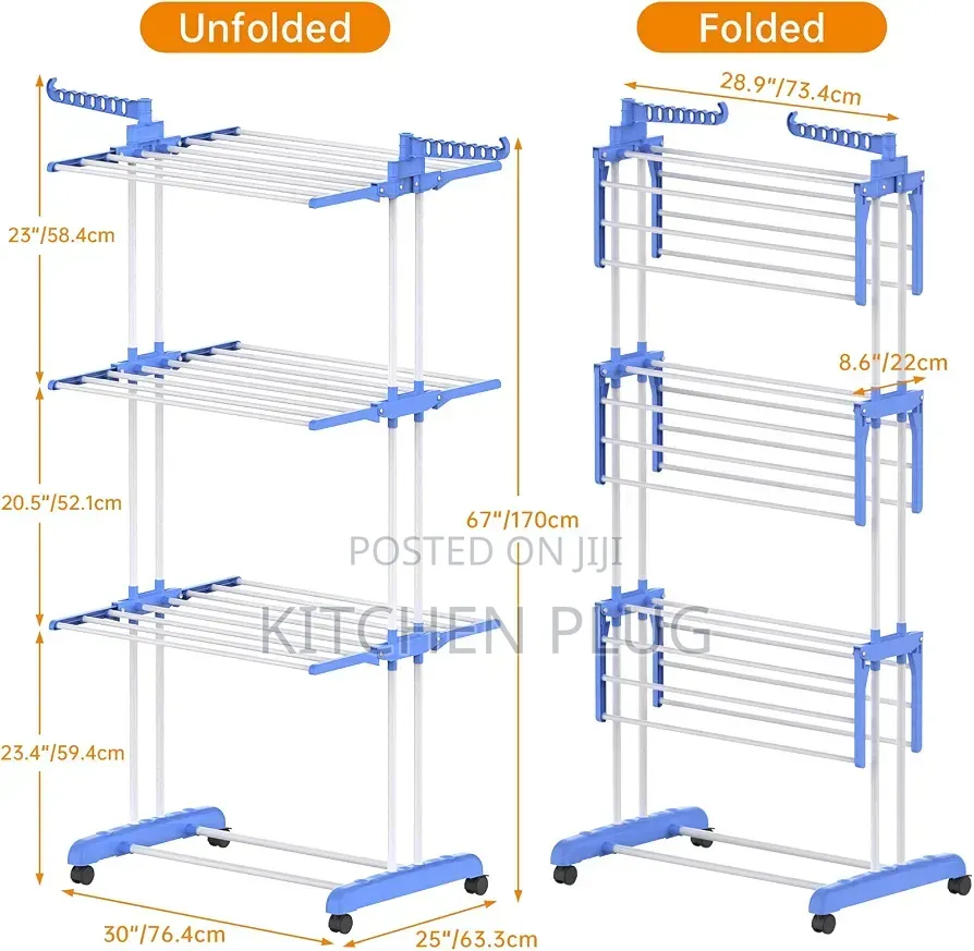 3-Tier Foldable Clothes Drying Rack