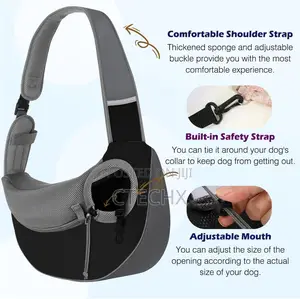 Pet Dog Sling Carrier, Hand Free Drawstring With Adjustable Strap