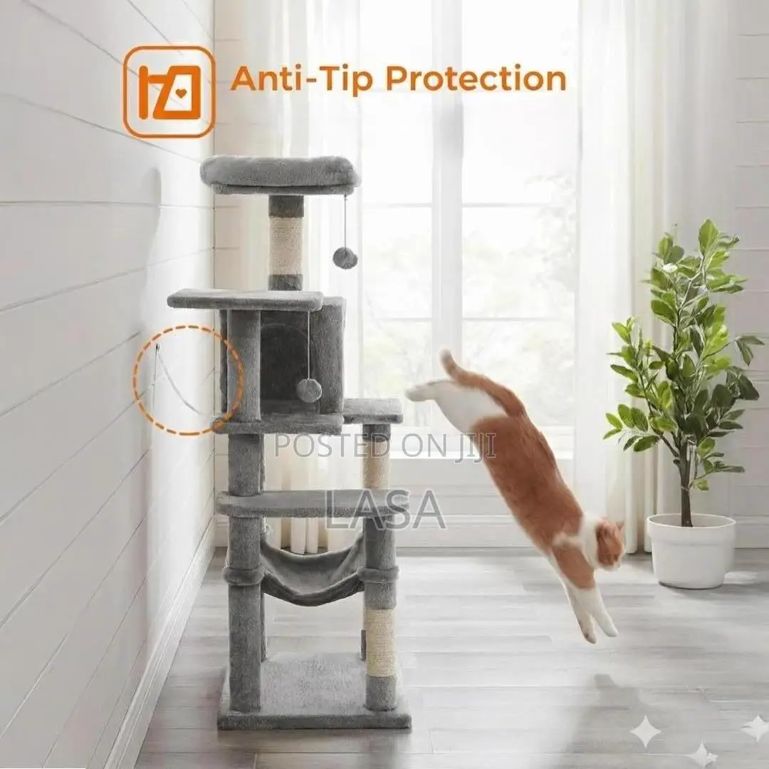 Large Cat Tree Tower With Hammock, Cave .