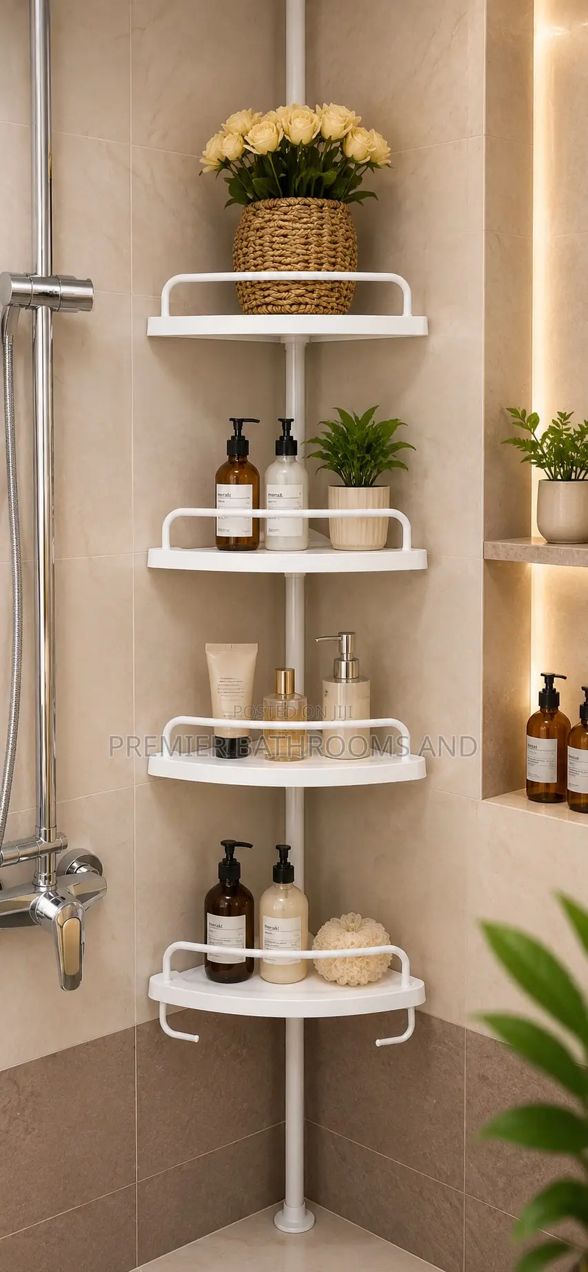 Long Bathroom Shelves White