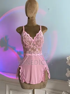 Vintage-Style Light Pink Lace Chemise Babydoll Nightgown