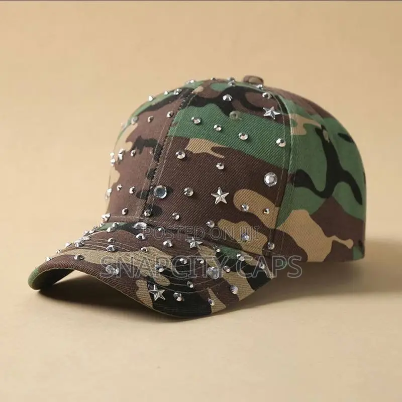 Stone Studded Camo Cap