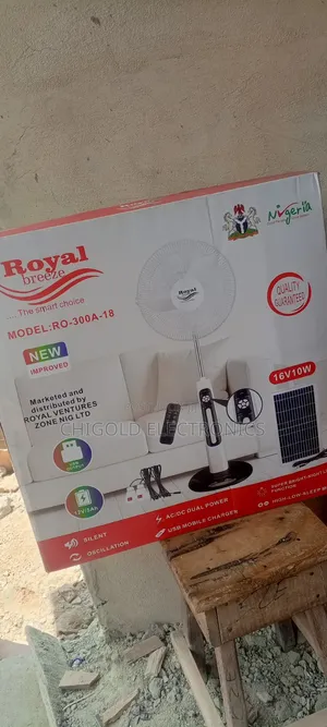 Original Royal Rechargeable Fan With Panel 18 Inches