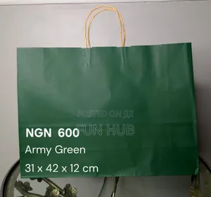 Army Green Shopping Bag – 31 X 42 X 12 Cm