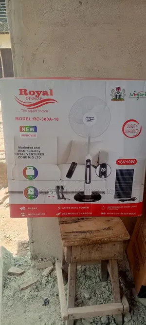 Original Royal Rechargeable Fan 18 Inches With Panel