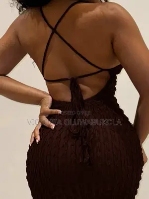 Brown Backless Dress