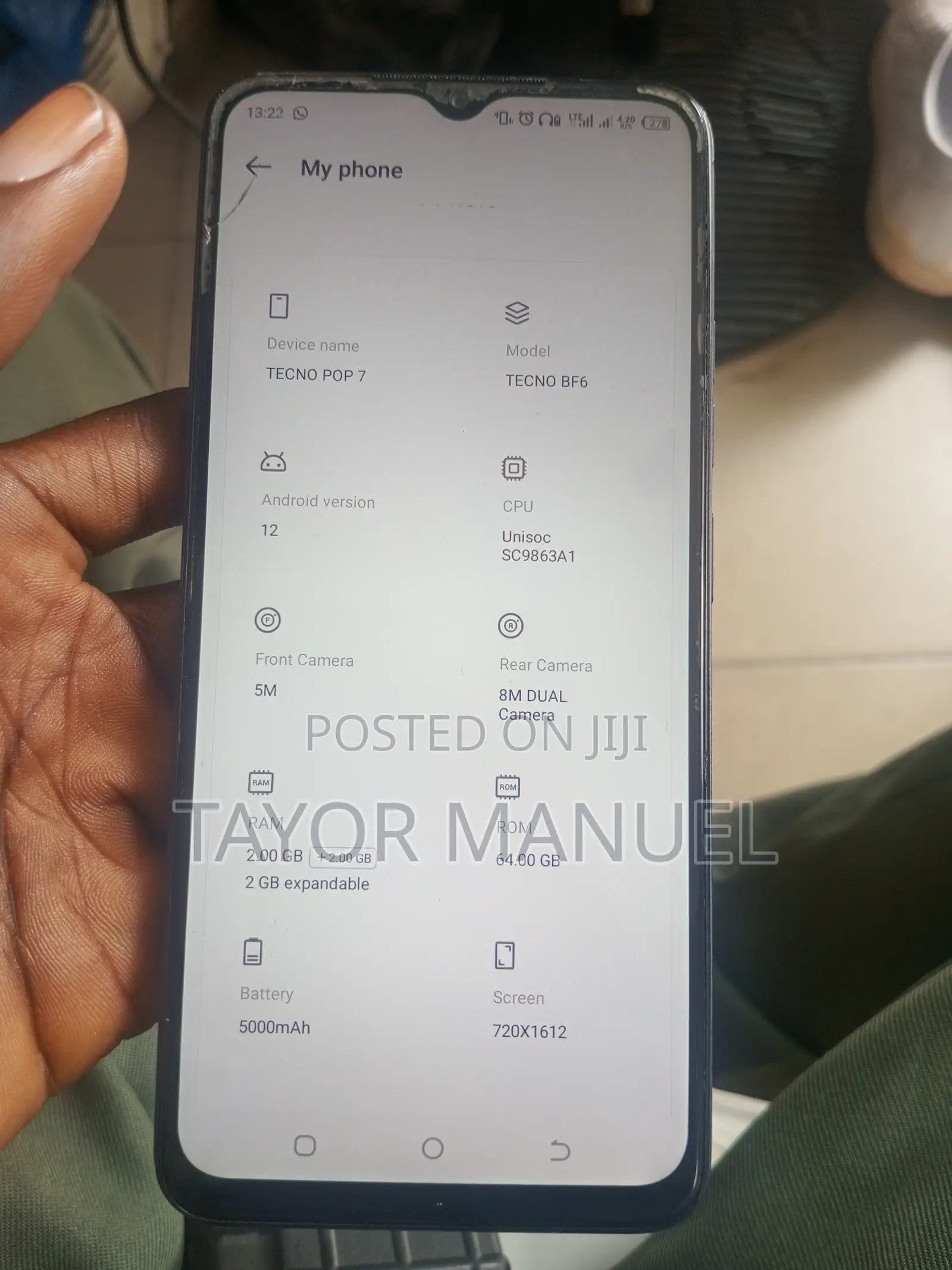 Tecno Pop 7 Pro 64 GB Gray