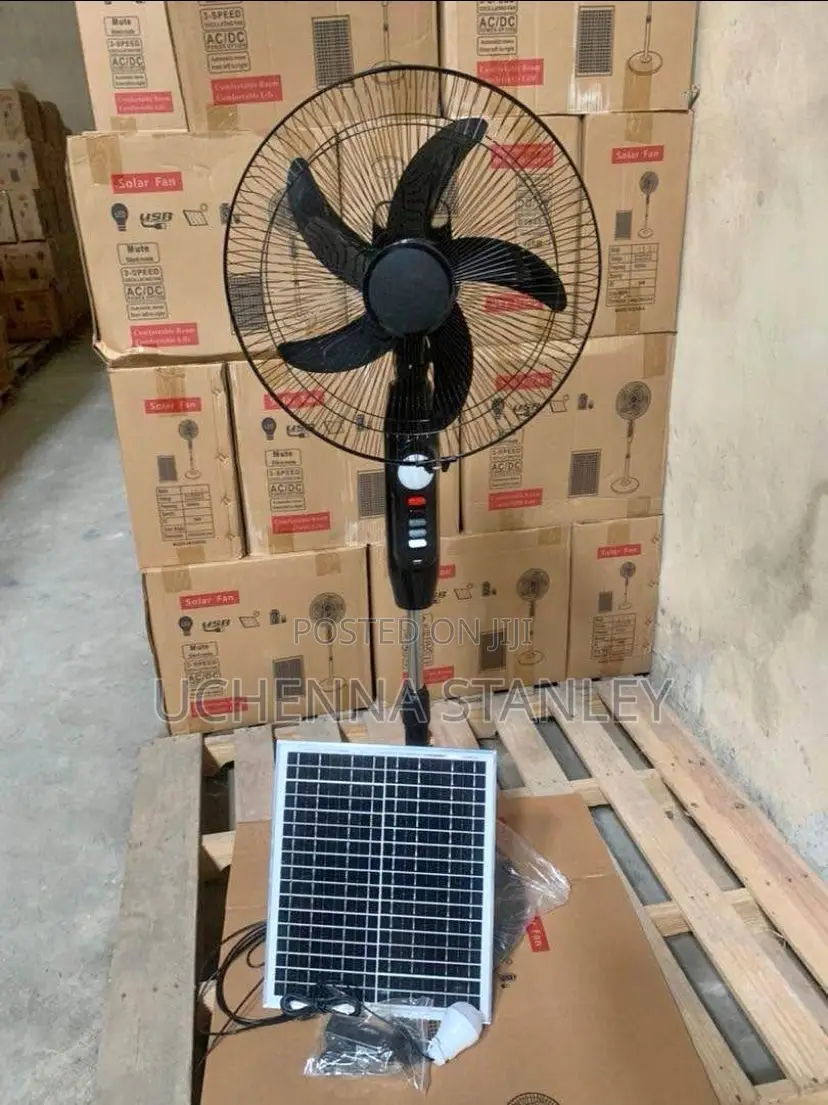 Charweek 16-Inch Solar Rechargeable Standing Fan