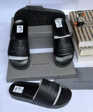 Quality Original Balenciaga Unisex Slide Black