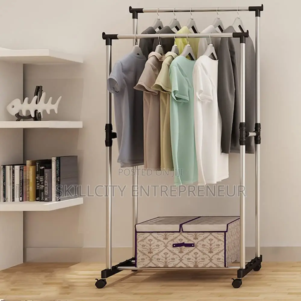 Double-Pole Clothes Rack