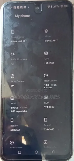 Infinix Hot 12 128 GB White