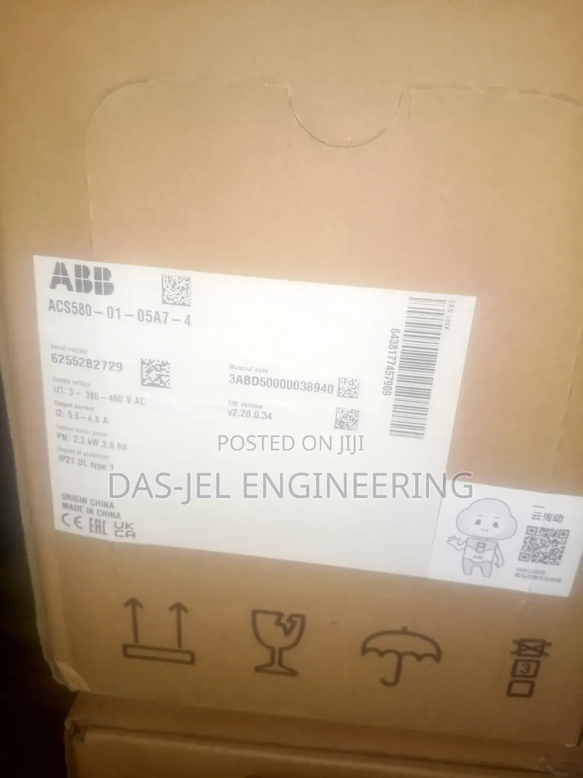 2.2kw/3hp ABB Acs580 VFD Inverter