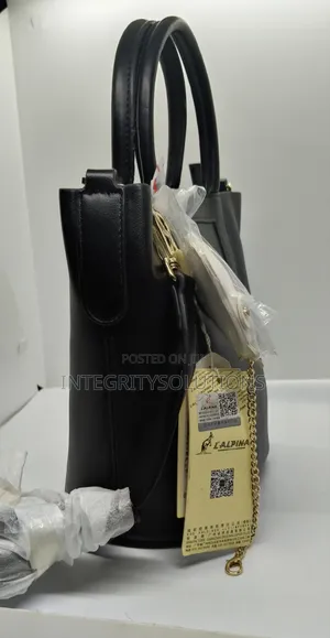 Handbag,L'alpina Black Leather Handbag