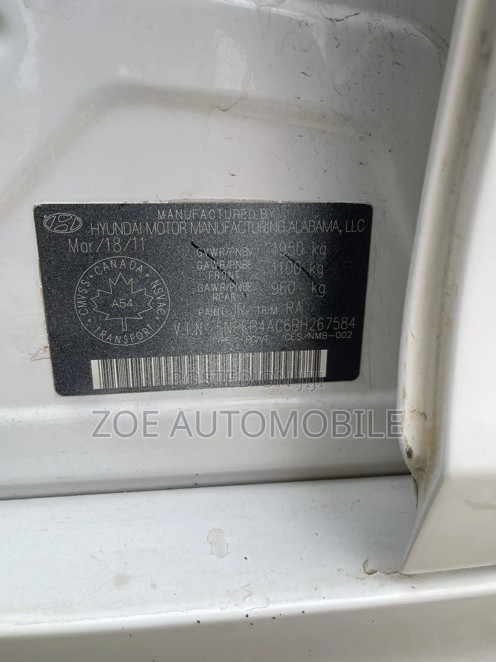 Hyundai Sonata 2012 White