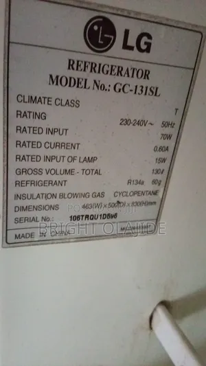Lg Standing Fridge and Freezer