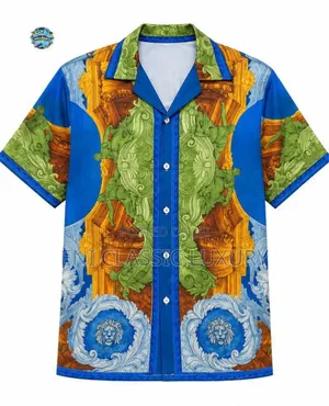 Top Notch Luxury Men's Silk Shirt Versace Well Banded Package