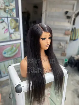 26” Human Hair Straight Wig With a Closure