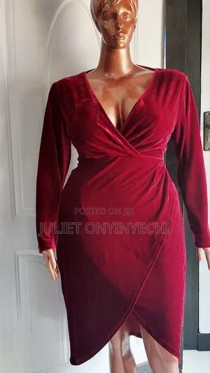 Wine Velvet Dress Available as Seen, With a One Shoulder-Dress