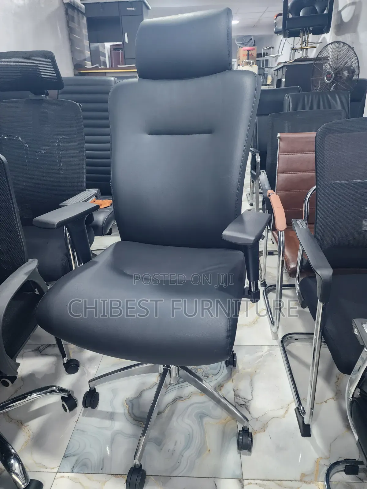 Imported Leather Executive Office Chair.