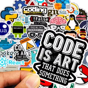 50pcs Cartoon Programmer Software Programming Language Sticker Set For